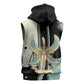 Ma’at Feather Egyptian Sleeveless Zip Hoodie with Scales Symbolizing Truth and Cosmic Balance