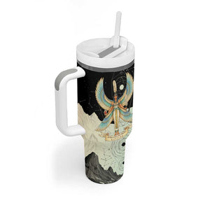 Ma’at Feather Egyptian Tumbler With Handle with Scales Symbolizing Truth and Cosmic Balance