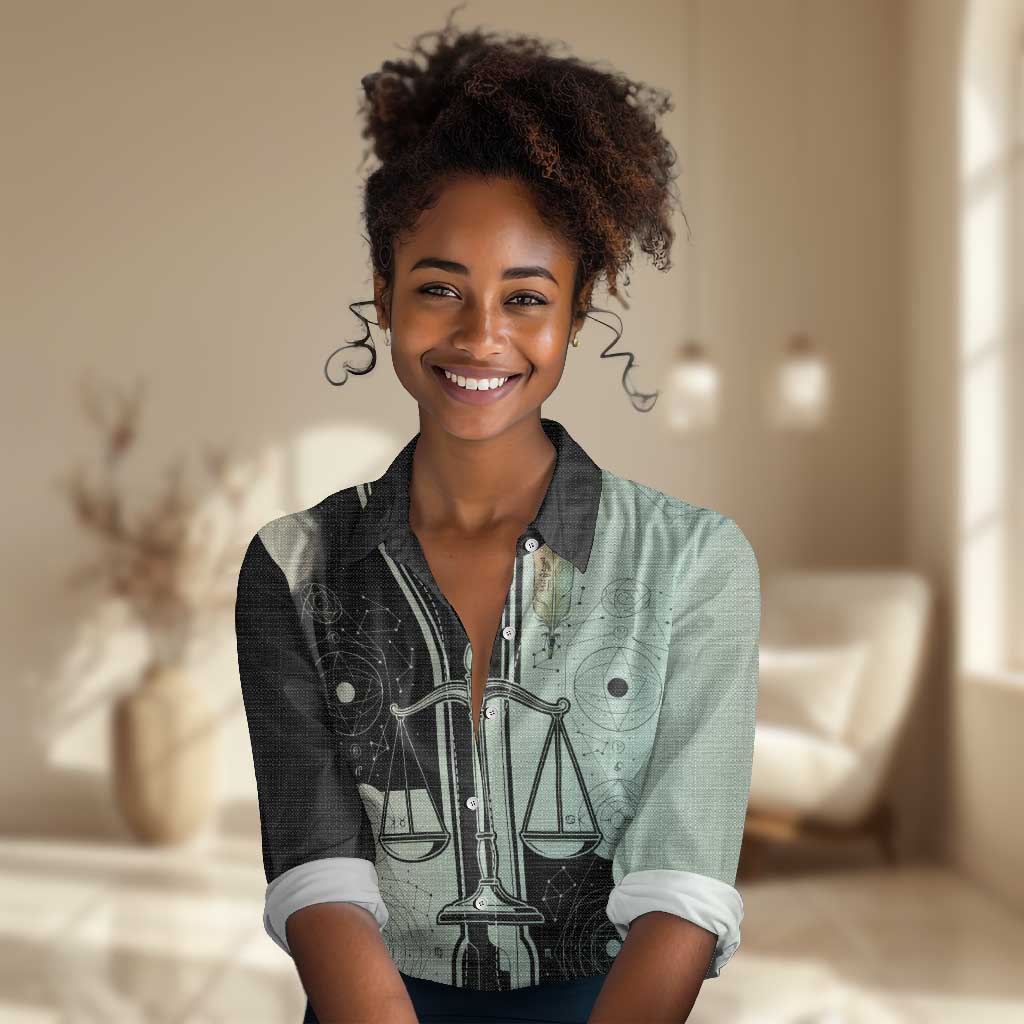 Ma’at Feather Egyptian Women Casual Shirt with Scales Symbolizing Truth and Cosmic Balance
