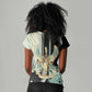 Ma’at Feather Egyptian Women V-Neck T-Shirt with Scales Symbolizing Truth and Cosmic Balance