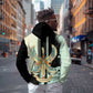 Ma’at Feather Egyptian Zip Hoodie with Scales Symbolizing Truth and Cosmic Balance