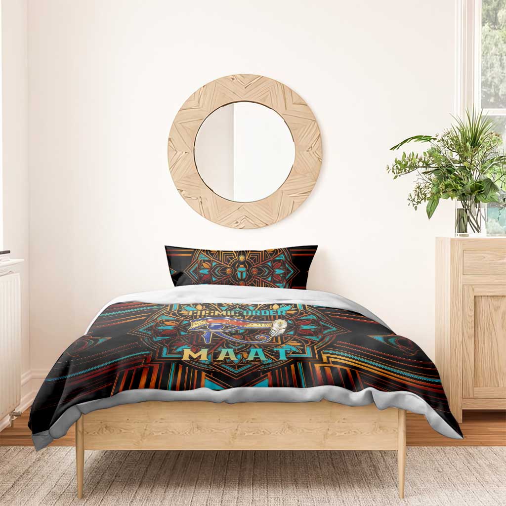 Ma’at Eye of Horus Bedding Set Egyptian Feather Celebrating Truth