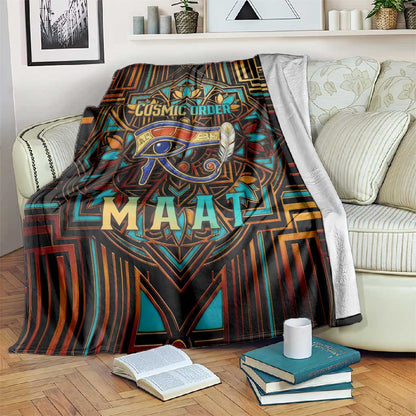 Ma’at Eye of Horus Blanket Egyptian Feather Celebrating Truth