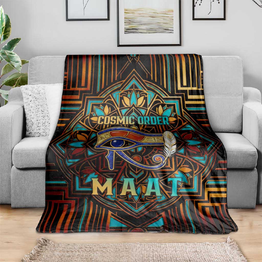 Ma’at Eye of Horus Blanket Egyptian Feather Celebrating Truth