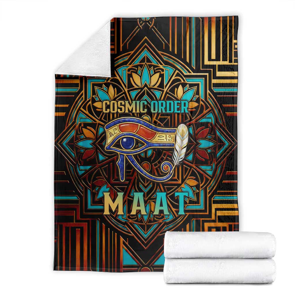 Ma’at Eye of Horus Blanket Egyptian Feather Celebrating Truth
