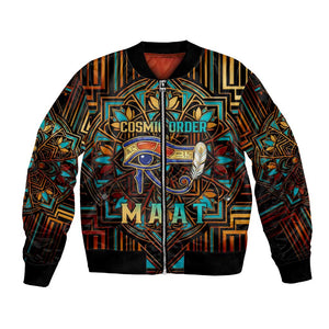 Ma’at Eye of Horus Bomber Jacket Egyptian Feather Celebrating Truth
