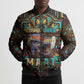 Ma’at Eye of Horus Bomber Puffer Jacket Egyptian Feather Celebrating Truth