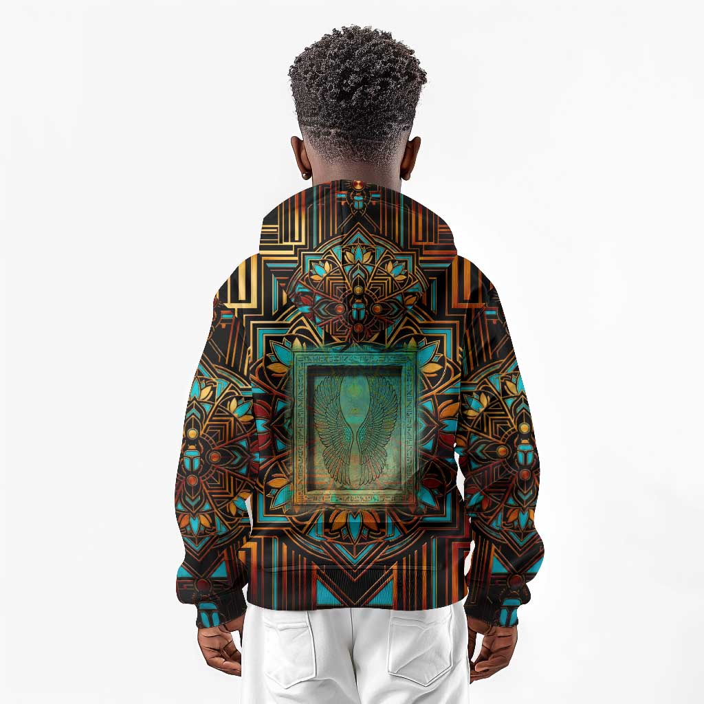 Ma’at Eye of Horus Kid Hoodie Egyptian Feather Celebrating Truth