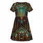 Ma’at Eye of Horus Kid Short Sleeve Dress Egyptian Feather Celebrating Truth