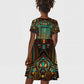 Ma’at Eye of Horus Kid Short Sleeve Dress Egyptian Feather Celebrating Truth