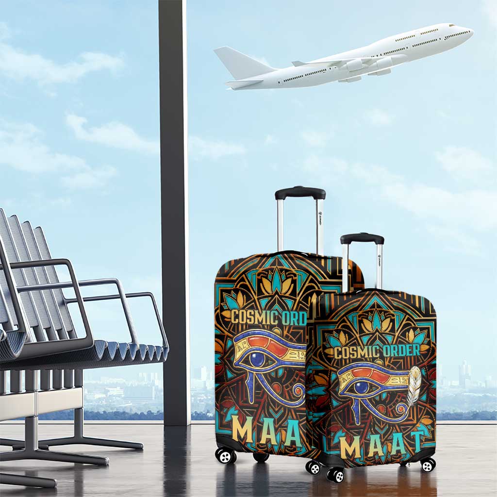 Ma’at Eye of Horus Luggage Cover Egyptian Feather Celebrating Truth