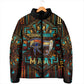 Ma’at Eye of Horus Padded Jacket Egyptian Feather Celebrating Truth