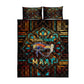 Ma’at Eye of Horus Quilt Bed Set Egyptian Feather Celebrating Truth