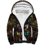 Ma’at Eye of Horus Sherpa Hoodie Egyptian Feather Celebrating Truth
