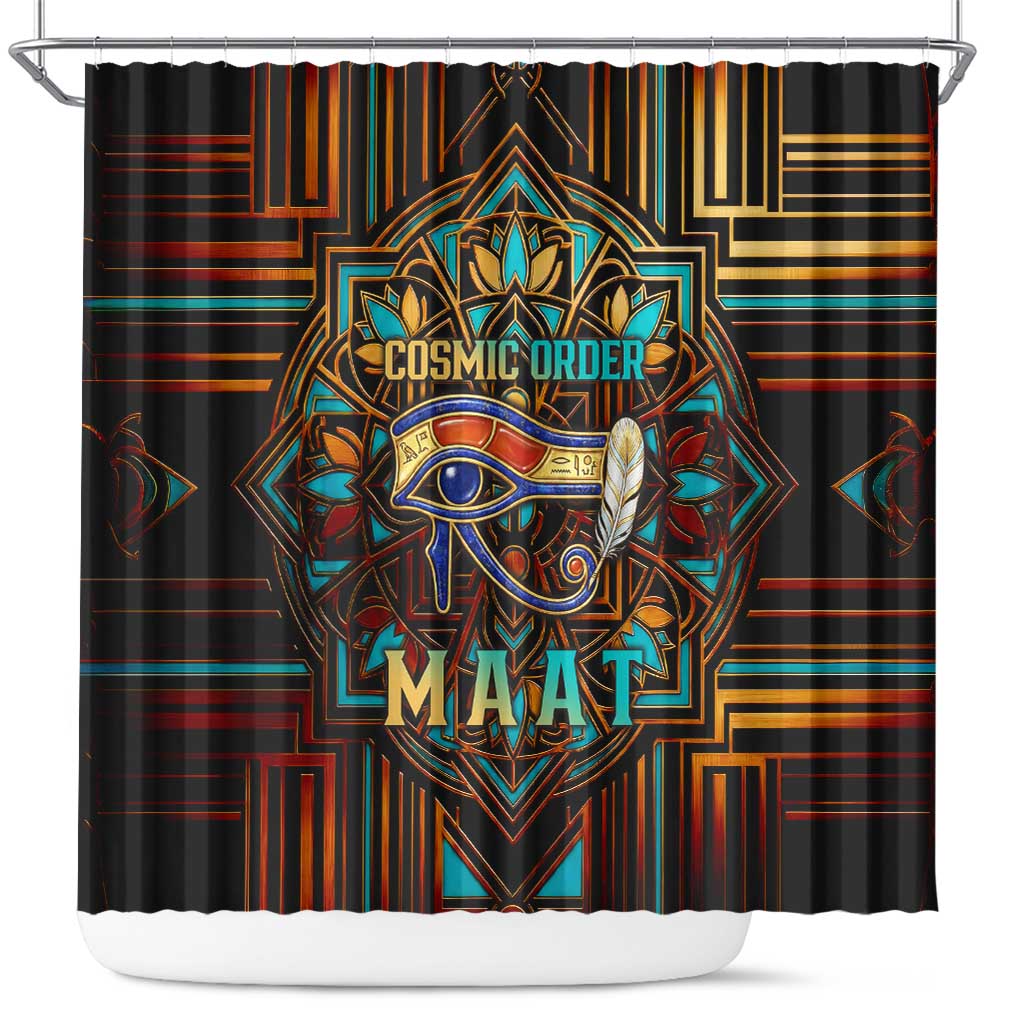 Ma’at Eye of Horus Shower Curtain Egyptian Feather Celebrating Truth