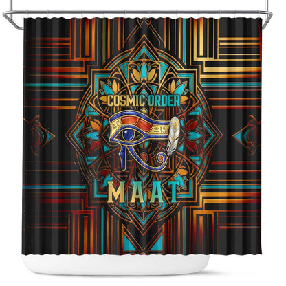 Ma’at Eye of Horus Shower Curtain Egyptian Feather Celebrating Truth