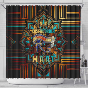 Ma’at Eye of Horus Shower Curtain Egyptian Feather Celebrating Truth