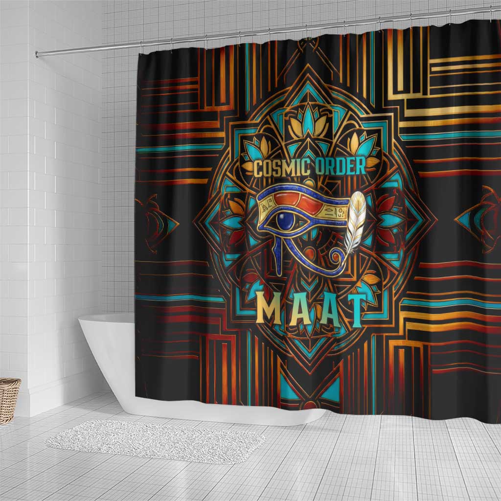 Ma’at Eye of Horus Shower Curtain Egyptian Feather Celebrating Truth