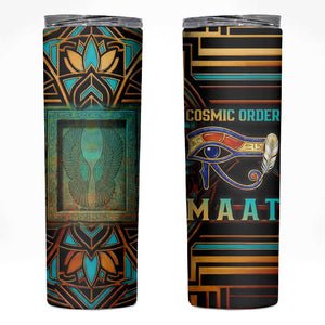 Ma’at Eye of Horus Skinny Tumbler Egyptian Feather Celebrating Truth