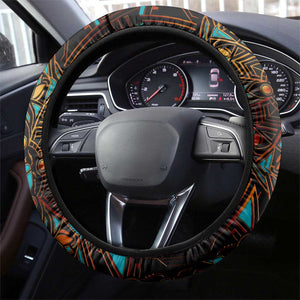 Ma’at Eye of Horus Steering Wheel Cover Egyptian Feather Celebrating Truth