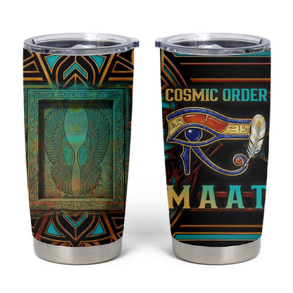 Ma’at Eye of Horus Tumbler Cup Egyptian Feather Celebrating Truth