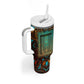 Ma’at Eye of Horus Tumbler With Handle Egyptian Feather Celebrating Truth