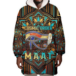 Ma’at Eye of Horus Wearable Blanket Hoodie Egyptian Feather Celebrating Truth