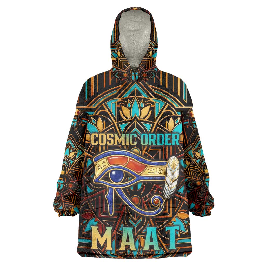 Ma’at Eye of Horus Wearable Blanket Hoodie Egyptian Feather Celebrating Truth