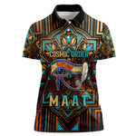 Ma’at Eye of Horus Women Polo Shirt Egyptian Feather Celebrating Truth