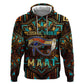Ma’at Eye of Horus Zip Hoodie Egyptian Feather Celebrating Truth
