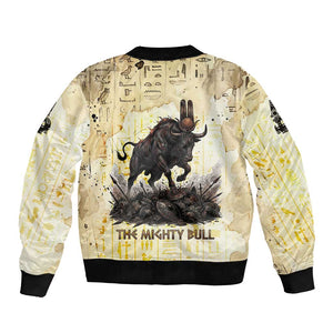 Montu Egyptian Bomber Jacket War God Mighty Bull Symbol Ancient Power Hieroglyphic