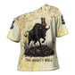 Montu Egyptian Cross Shoulder Shirt War God Mighty Bull Symbol Ancient Power Hieroglyphic
