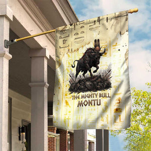 Montu Egyptian Garden Flag War God Mighty Bull Symbol Ancient Power Hieroglyphic