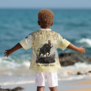 Montu Egyptian Kid Hawaiian Shirt War God Mighty Bull Symbol Ancient Power Hieroglyphic