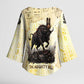 Montu Egyptian Kimono Sleeve Blouse War God Mighty Bull Symbol Ancient Power Hieroglyphic