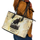 Montu Egyptian Leather Tote Bag War God Mighty Bull Symbol Ancient Power Hieroglyphic