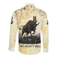 Montu Egyptian Long Sleeve Button Shirt War God Mighty Bull Symbol Ancient Power Hieroglyphic