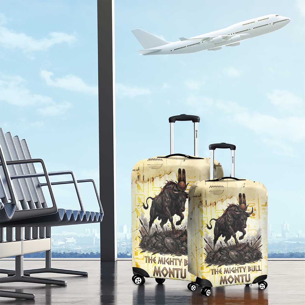 Montu Egyptian Luggage Cover War God Mighty Bull Symbol Ancient Power Hieroglyphic