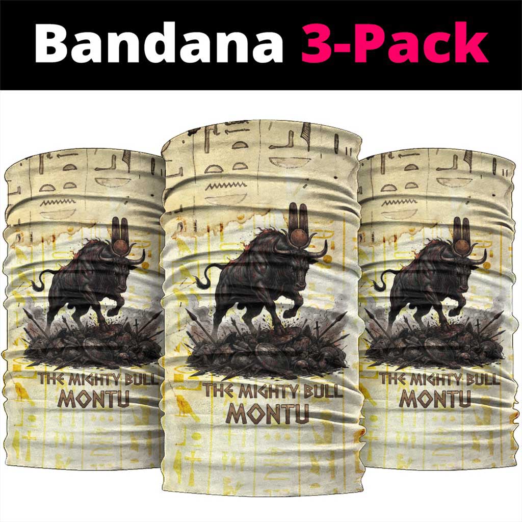 Montu Egyptian Neck Gaiter War God Mighty Bull Symbol Ancient Power Hieroglyphic