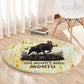 Montu Egyptian Round Carpet War God Mighty Bull Symbol Ancient Power Hieroglyphic