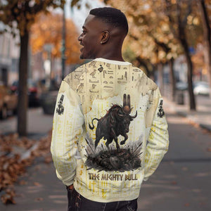 Montu Egyptian Sweatshirt War God Mighty Bull Symbol Ancient Power Hieroglyphic