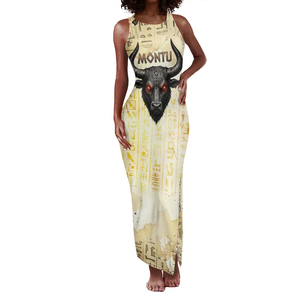 Montu Egyptian Tank Maxi Dress War God Mighty Bull Symbol Ancient Power Hieroglyphic