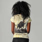 Montu Egyptian Women V-Neck T-Shirt War God Mighty Bull Symbol Ancient Power Hieroglyphic