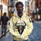 Montu Egyptian Zip Hoodie War God Mighty Bull Symbol Ancient Power Hieroglyphic