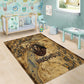 Montu Area Rug Falcon Head War God Ancient Egyptian Map Feathers and Sun Disk