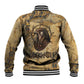 Montu Baseball Jacket Falcon Head War God Ancient Egyptian Map Feathers and Sun Disk