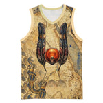 Montu Basketball Jersey Falcon Head War God Ancient Egyptian Map Feathers and Sun Disk