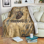 Montu Blanket Falcon Head War God Ancient Egyptian Map Feathers and Sun Disk