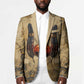 Montu Blazer Falcon Head War God Ancient Egyptian Map Feathers and Sun Disk