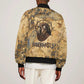 Montu Bomber Jacket Falcon Head War God Ancient Egyptian Map Feathers and Sun Disk